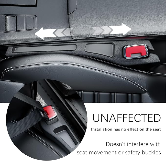 2PCS Car Seat Gap Filler Organizer,2 in 1 Car Gap Filler with Fill and Storage Function for Storing Phones Keys Cards,Universal Multifunctional No Drop Seat Guard for Cars - Image 4