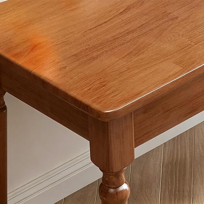 Solid Wooden Desk with Drawers, Small Writing Desk with Drawers for Computer, PC Desk for Work, Study or Gaming, Easy to Assemble (Walnut-B, 31.5IN) - Image 4