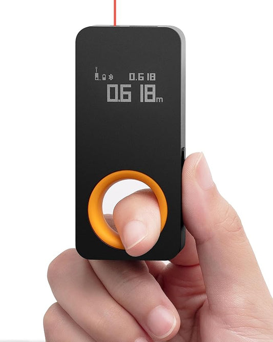 HOTO Pocket-Size Laser Measuring Tool, EDC Gadget Birthday Gift for Men Dad | Keychain-ready Carry Design, 98Ft Laser Tape Measure ±2mm Accuracy, USB-C Rechargeable, OLED Display, Ft/M/in Unit Conversion by HOTOTools