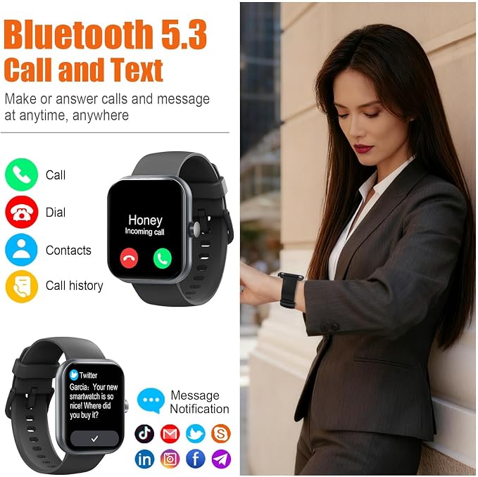 Smart Watch for Men Women (Answer/Make Call), 1.83" HD Touchscreen Fitness Tracker, 110+ Sport Modes, Fitness Watch with Heart Rate/Sleep Monitor/Step, IP68 Waterproof Smartwatch for Android,Purple - Image 2