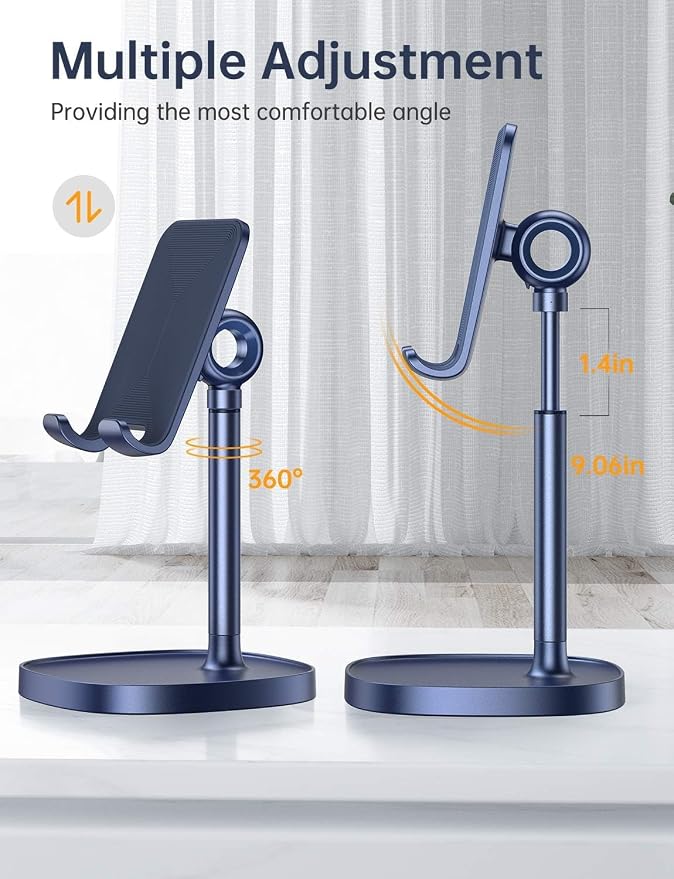 LISEN Cell Phone Stand Phone Holder for Desk, Gaming for Nintendo Switch | Desk Organizers and Accessories, Room Accessories, Adjustable Cell Phone Stand Compatible with Switch iPad, 4-10 in Devices - Image 4
