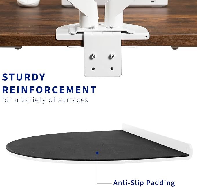 VIVO Steel Reinforcement Bracket Mount Plate for Thin, Glass, and Other Fragile Table Top Surfaces, Compatible with Most Monitor Stand C-Clamp Installations, Anti-Slip No Scratch, White, STAND-AC01RW - Image 4