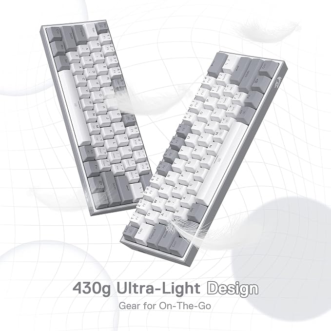 Redragon K617 Wired 60% Compact Hot-Swap RGB Gaming Mechanical Keyboard | 61 Keys Design for More Room to Aim, Swap-Ready Socket for Mod, Vibrant 20-Mode Lighting Hype Vibing, Pro Software Supported - Image 3