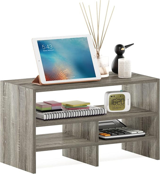 Furinno Hermite Desk Top Organizing Shelf Bookcase, French Oak by Furinno-FitsYourSpaceFitsYourBudget