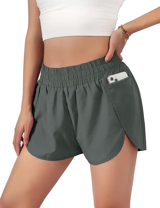 Blooming Jelly Women's Quick-Dry Running Shorts Workout Sport Layer Active Shorts with Pockets 1.75" by Bloomingjelly