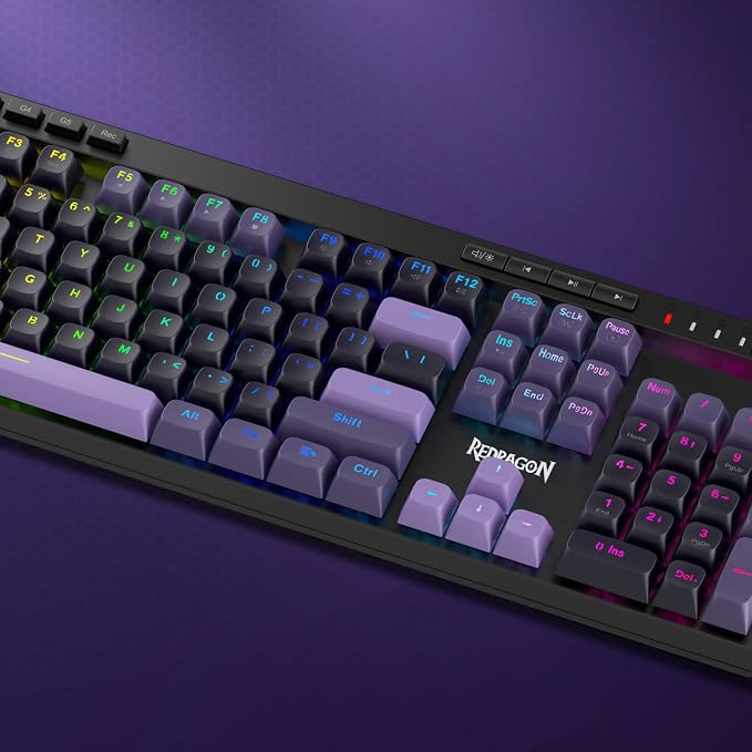 Redragon K580 Wired RGB Hall-Effect Magnetic Gaming Keyboard, Media Wheel | 0.1mm Adjustable Actuation for Valorant & FPS Stop-Shoot Precision, Zero Input Delay, 8K Polling, Fast Onboard Combo G Keys - Image 7
