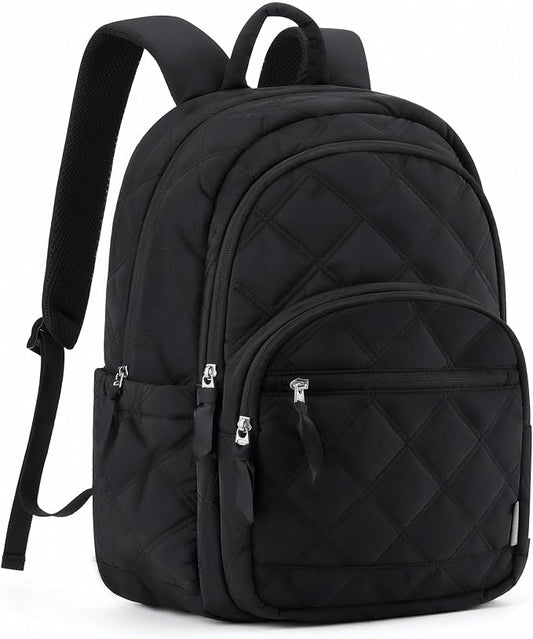 BAGSMART College Laptop Backpack,Cute Travel Backpack for Women,Quilted Computer Bookbag by BAGSMART