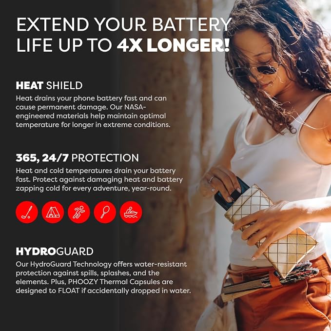 PHOOZY Apollo II Thermal Phone Case with NASA-Derived Technology - Extends Battery Life 4X in Hot or Cold Weather - Military Grade 8-Foot Drop Protection Insulated Pouch - Medium Gold - Image 3