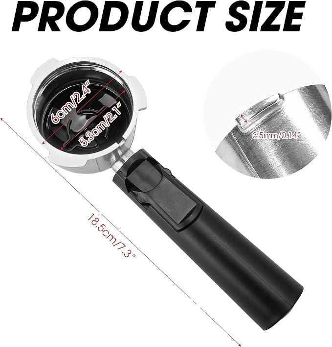 Coffee Espresso Machine Handle Replacement Parts, Cafe Bracket Handle for Lidl Silvercrest CM4621 CM4218 KF5002 KF500S Barista (for 51mm Portafilter Basket - Not included) - Image 2