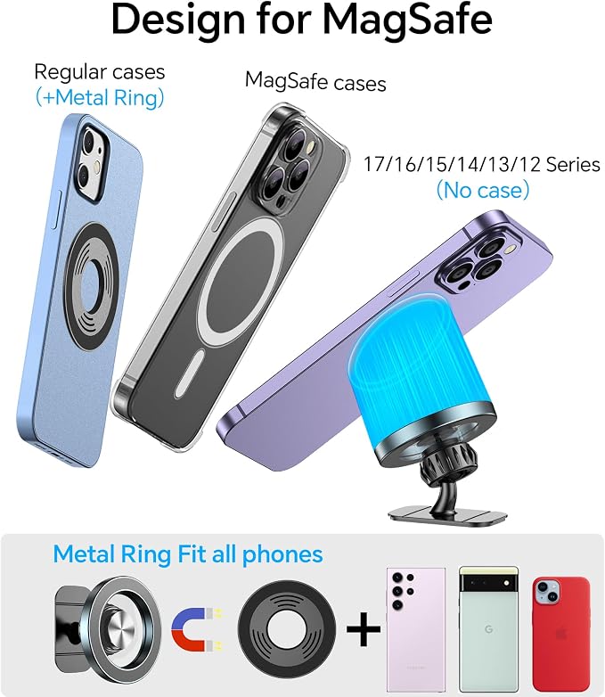 Kaistyle for Magsafe Car Mount【20 Strong Magnets】Magnetic Phone Holder for Car Phone Holder Mount Dash Mounted Holders Cell Phone Holders for Your Car Accessories for Women Men for iPhone 17 16 15 14 - Image 7
