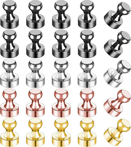 LOVIMAG Fridge Magnets 25Pcs for Refrigerator Whiteboard, Colorful | Small Strong Neodymium Metal Cute Push Pin for Classroom, Kitchen, Accessories Decorative, Office, Calendar by LOVIMAG