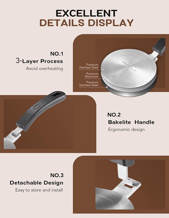 Induction Adapter Plate Detachable, 5.5 Inch Stainless Steel Heat Diffuser Plate for Moka Pot 12 Cup, Heat Diffuser Cooking Induction Adapter for Gas Stove and Glass - Image 3