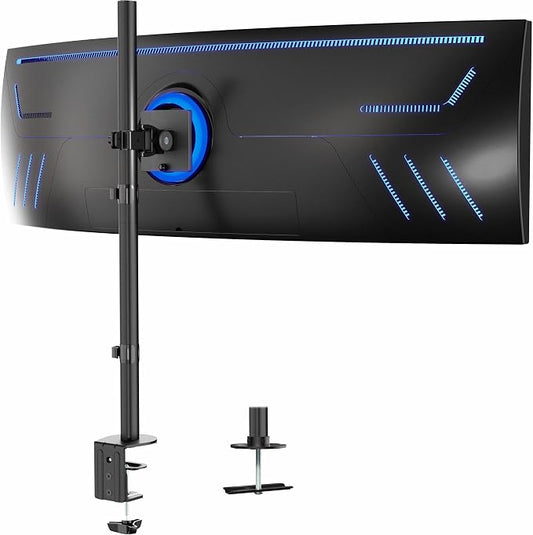 VIVO Single Ultra-Wide Monitor Desk Mount for up to 49 inch Ultrawide Screens, Extra Tall Heavy Duty Adjustable Stand Holds 44 lbs, Black, STAND-V100R by Unknown