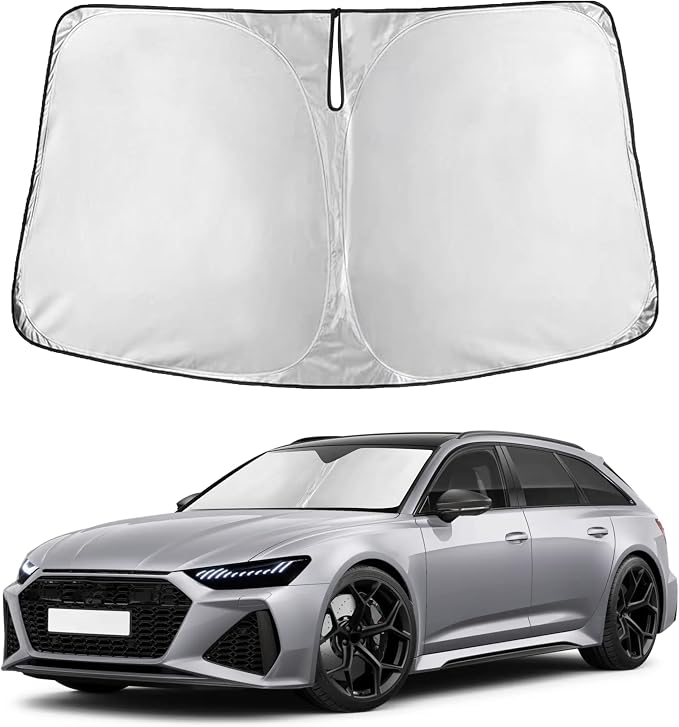 EcoNour Windshield Sunshade Compatible for Audi RS 6 2003-2023 2024 2025, Sun Visor for Front Windshield & Window Sun Shade Cover, UV Heat Blocker & Protector, Car Accessories by EcoNour