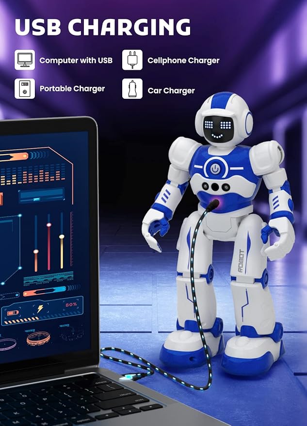 Robot Toys for Kids,Programmable Remote Control Smart Walking Dancing Robot Toy with Gesture & Sensing for Age 4 5 6 7 8 9 10 Year Old Boys for Birthday Present | Programmable RC Smart Walking Dancing Robot Toy for Age 4 5 6 7 8 9 10 Year Old Boys for ... - Image 4