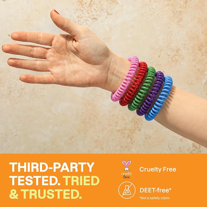 Cliganic 40 Pack Mosquito Repellent Bracelets for Adults & Kids (Rainbow Colors) - Natural DEET-Free Bands, Individually Wrapped - Image 8