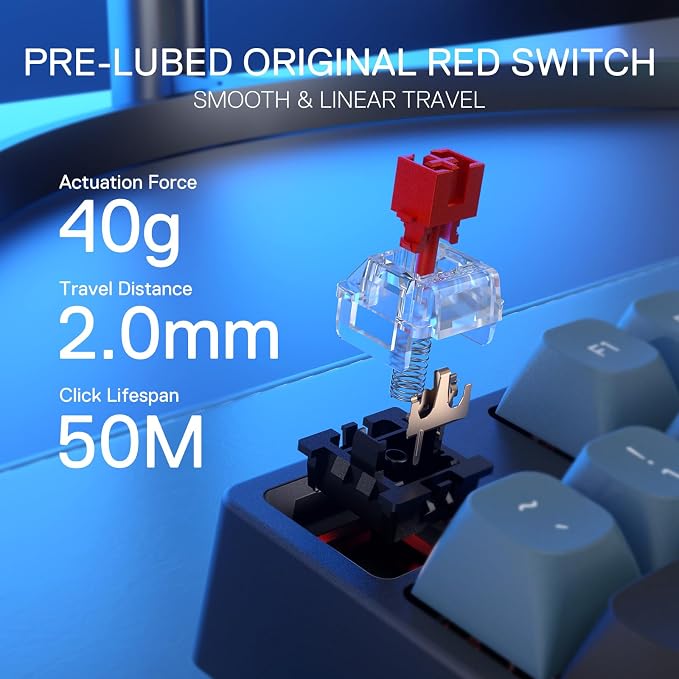 Redragon K582 SE Wired RGB Mechanical Gaming Keyboard, 104-Key, PBT Keycaps | 16.8M Color Immersive eSports Lighting Vibe, Quiet Keystrokes w/ Sound-Absorbing Foam, N-Key Rollover, Customize Software - Image 4
