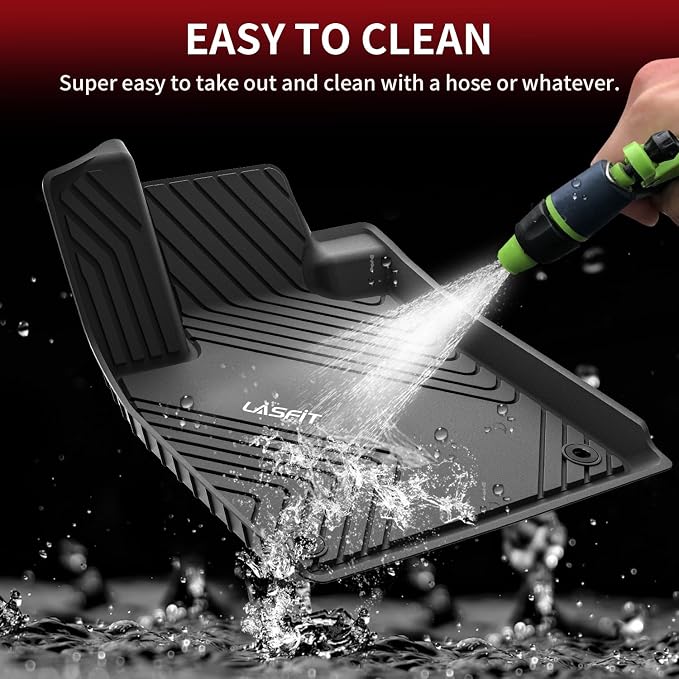 LASFIT Floor Mats for Honda Accord Sedan 2026 2025 2024 2023 (Gasoline & Hybrid), All Weather Protection Custom Fit Anti-Slip TPE Floor Liners,1st & 2nd Row, Black - Image 5