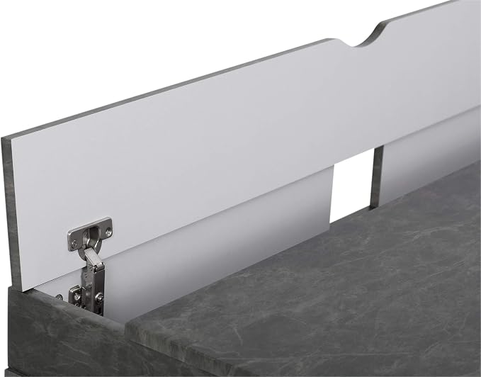 Calico Designs 51252 Alcove Modern Large Split Drawer in White/Cement Gray Desk with Storage - Image 7