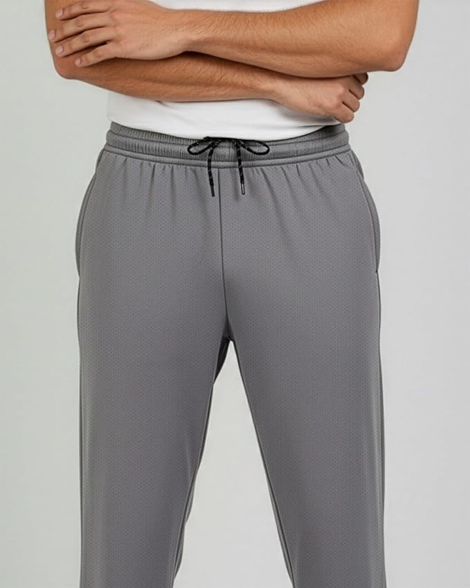 3 Pack Men's Mesh Open Bottom Sweatpants Active Athletic Workout Gym Pocket | Available in Big & Tall, Uncuffed, Elastic Waistband, Drawstring, Straight Leg, Running, Jogging, Exercise, Training, Sports - Image 7