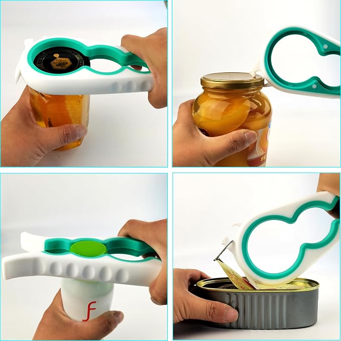 Jar Opener for Weak Hands, 5 in 1 Bottle Opener for Seniors with arthritis | Multifunctional Adjustable Lid Opener with Non-Slip Rubber Gripper Pad – Effortlessly Opens Jars, Bottles & Pop-Top Cans - Image 3