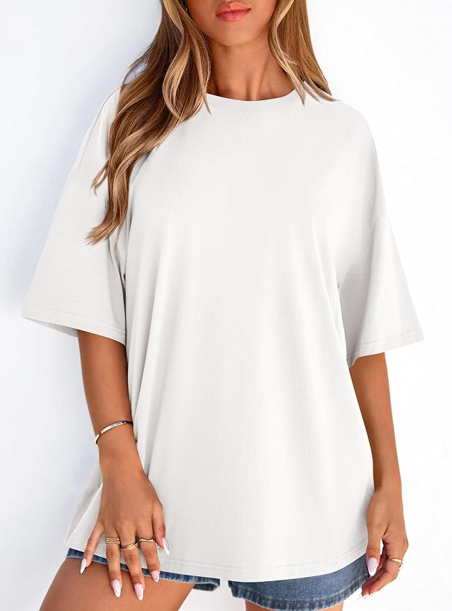 PRETTYGARDEN Womens 2026 Spring Going Out Tops Casual Short Sleeve Crewneck Loose Fit Basic Oversized T Shirts Summer Outfits - Image 7