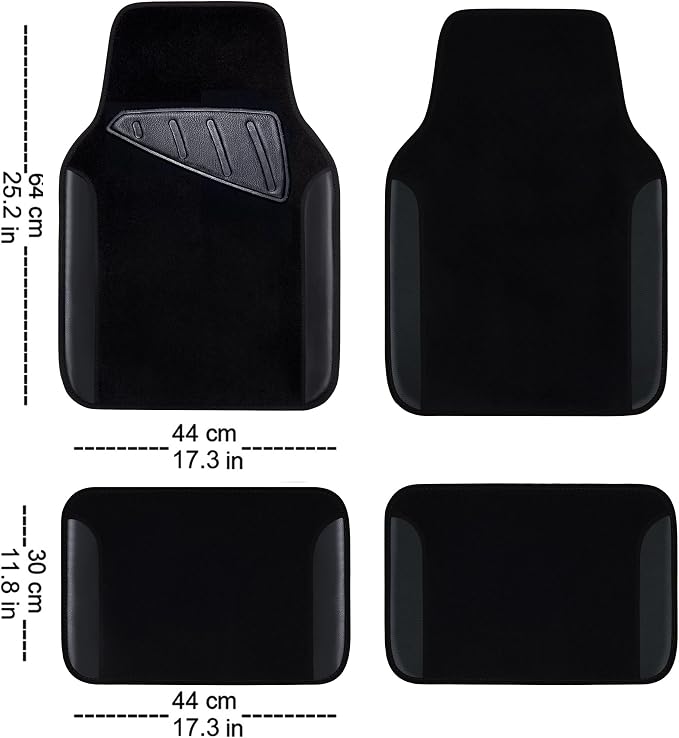 CAR PASS 3D Air Mesh Car Seat Covers Full Sets w/5mm Sponge, 4Pcs Waterproof Car Floor Mats, Steering Wheel Cover Universal Fit for SUV Sedan Truck, Airbag Compatible Automotive Interior(Black) - Image 4
