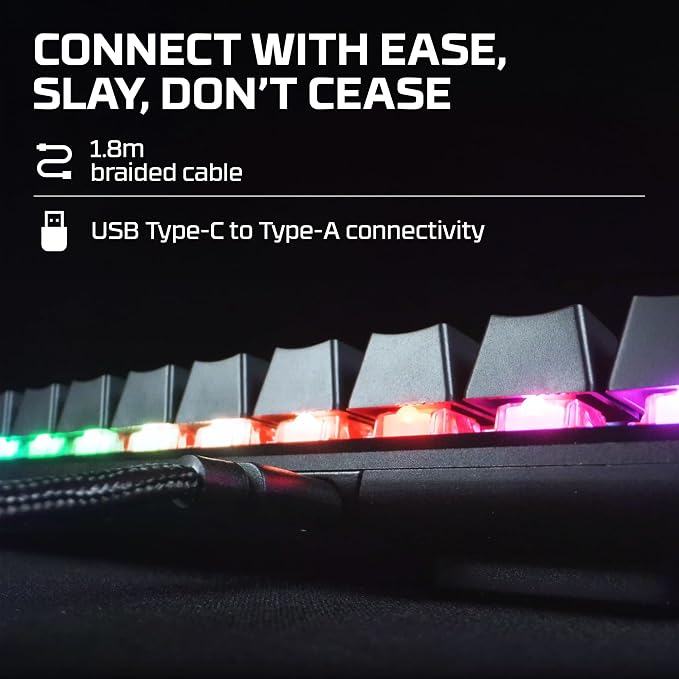 HyperX Alloy Origins 60 - Mechanical Gaming Keyboard - Ultra Compact 60% Form Factor - Tactile Aqua Switch - Double Shot PBT Keycaps - RGB LED Backlit - NGENUITY Software Compatible,Black - Image 2