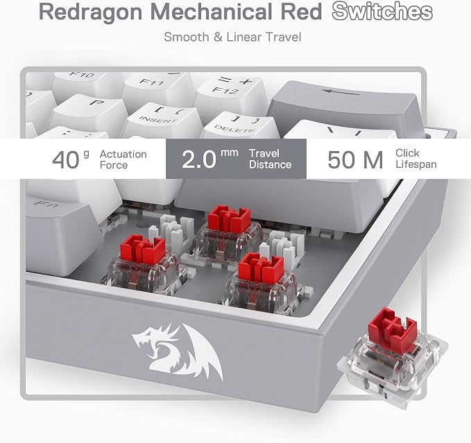 Redragon K617 Wired 60% Compact Hot-Swap RGB Gaming Mechanical Keyboard | 61 Keys Design for More Room to Aim, Swap-Ready Socket for Mod, Vibrant 20-Mode Lighting Hype Vibing, Pro Software Supported - Image 5