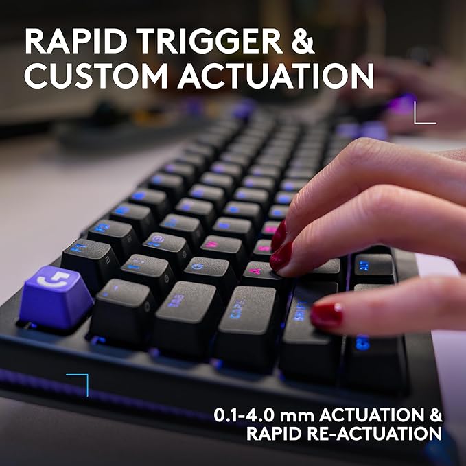 Logitech G512 X 98 TMR + Linear Switch Mechanical Gaming Keyboard - Black | Hot-Swappable 9x TMR Rapid Trigger + Linear Mechanical Switches, Gasket, PBT Keycaps, <8K, LIGHTSYNC RGB, for PC & Mac - Image 4