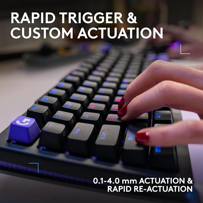 Logitech G512 X 98 TMR + Tactile Switch Mechanical Gaming Keyboard - Black | Hot-Swappable 9x TMR Rapid Trigger + Tactile Mechanical Switches, Gasket, PBT Keycaps, <8K, LIGHTSYNC RGB, for PC & Mac - Image 4