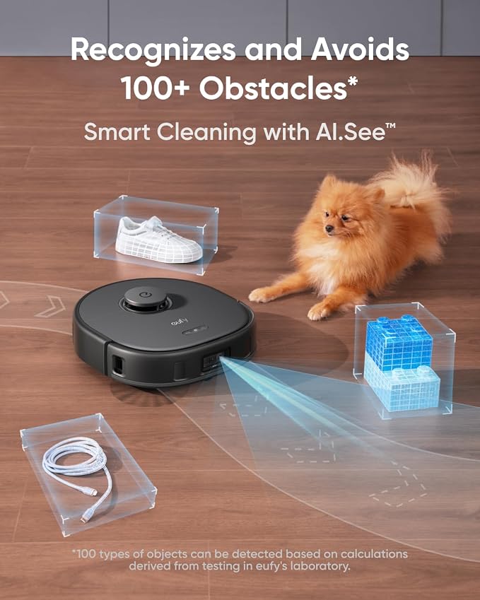 eufy X10 Pro Omni Robot Vacuum and Mop Combo,Dual Mops with 12 mm Auto-Lift | 8,000 Pa Suction, Carpet Detection, AI Obstacle Avoidance, Auto Mop Washing, Auto Drying, Self-Emptying - Image 4