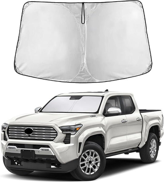 EcoNour Windshield Sunshade Compatible for Toyota Tacoma 2024 2025 2026, Sun Visor for Front Windshield & Window Sun Shade Cover, UV Heat Blocker & Protector, Car Accessories by EcoNour