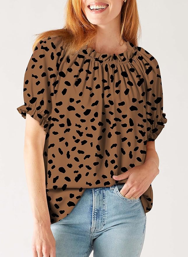 EVALESS Womens Tops Off The Shoulder Blouses for Women Dressy Casual Cute Puff Sleeve T Shirts Fashion 2026 - Image 4