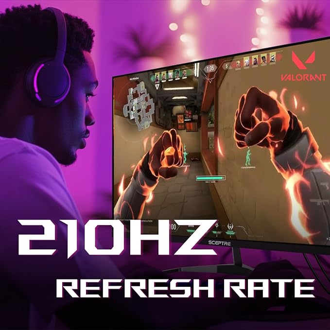 Sceptre New 32-inch 2K QHD 2560 x 1440 Prime Gaming Monitor up to 210Hz USB Type-C DisplayPort HDMI sRGB 115% 1ms Build-in Speakers, Machine Black 2026 ((E325B-QW200D Series) - Image 5