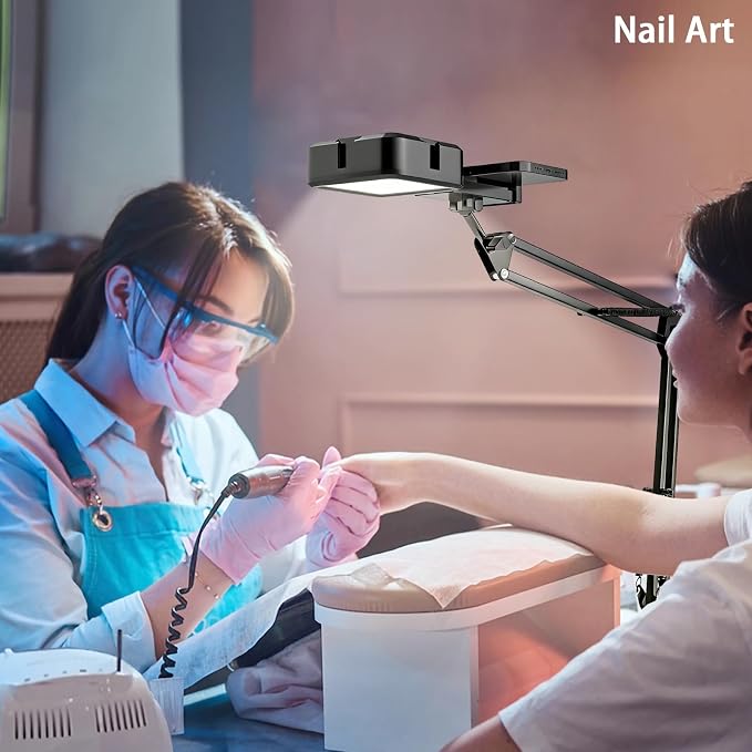 Overhead Phone Mount, Articulating Arm Cell Phone Holder with LED Light, Flexible Phone Stand for Live Streaming, Video Recording, Painting Lighting, Cooking - Image 4