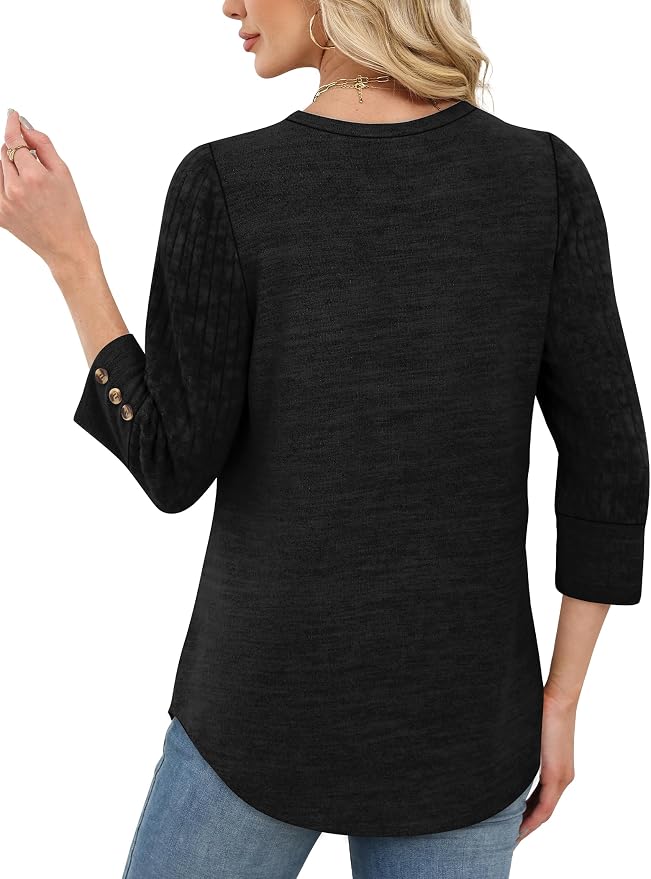 WIHOLL 3/4 Length Sleeve Womens Tops Sweaters Shirts Lightweight Spring Outfits 2026 Winter Clothing S-2XL - Image 3