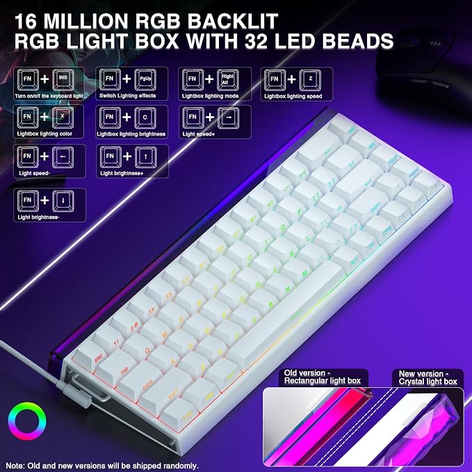 AULA Hero 68 HE 60% Gaming Keyboard Wired, Hall Effect Magnetic Switch Keyboard with Adjustable Actuation, Fast Trigger Mode, 8K Hz Polling Rate, 0.125ms Latency,Side Printed PBT Keycaps, RGB Backlit - Image 3