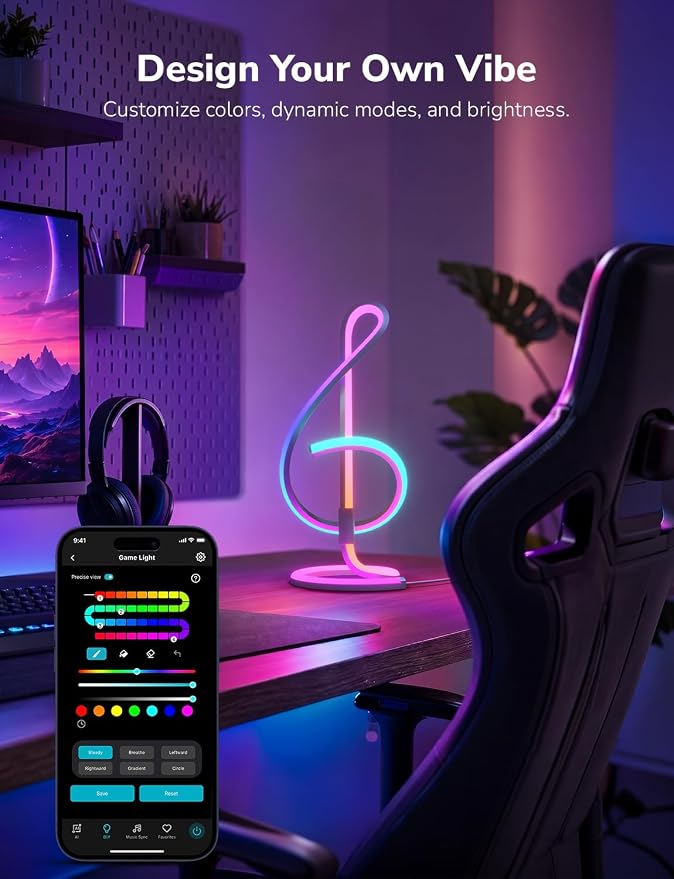 Lepro TB2 AI Smart Table Lamp, RGB+IC Addressable LED Lamps Alexa Google Home Enable, APP Control DIY Color Changing Modern Spiral Lamp, Music Sync, AI Generated Lighting LLM, 2.4 GHz WiFi/Bluetooth - Image 4