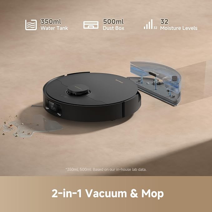 dreame D20 Pro Plus Robot Vacuum and Mop, Detangling DuoBrush for Pet Hair | 13,000Pa Suction, Corner Cleaning, 150-Day Auto-Empty with 5L Dust Bag, LDS Navigation, 5,200mAh Battery, App & Voice Control - Image 6