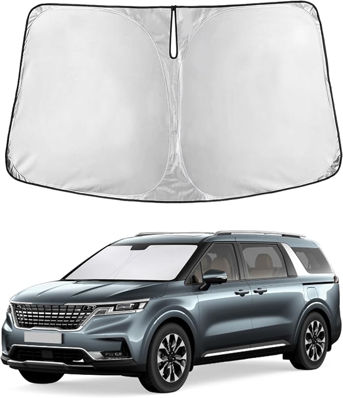 EcoNour Windshield Sunshade Compatible for Kia Carnival/Sedona 2015-2019 2020 2021, Sun Visor for Front Windshield & Window Sun Shade Cover, UV Heat Blocker & Protector, Car Accessories by EcoNour