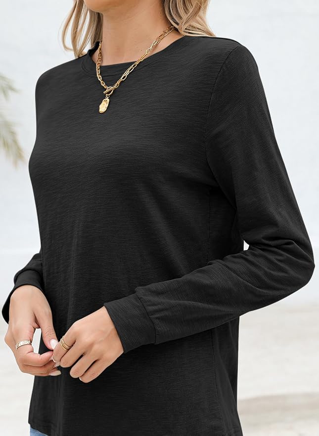 EVALESS Womens Crewneck Long Sleeve Tops Casual Polka Dots Tops Fall 2026 Tshirts Shirts - Image 6