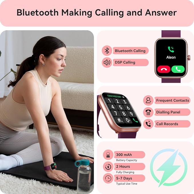 Smart Watch for Women Men, Smartwatch for iPhone & Android Bluetooth (Answer/Call) Built-in Alexa, 1.91" HD Fitness Tracker with 105+ Sport Modes, IP68 Waterproof, Sleep/Heart Rate/SpO2/Stress Monitor - Image 2