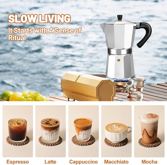 14 Cup Aluminum Espresso Stovetop Moka Pot Express Coffee Maker Percolator Italian Classic Mocha Coffee Machine for Italian and Cuban Cafe Brewing for Home & Camping 700ml 23oz - Image 7