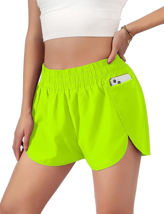 Blooming Jelly Women's Quick-Dry Running Shorts Workout Sport Layer Active Shorts with Pockets 1.75" by Bloomingjelly