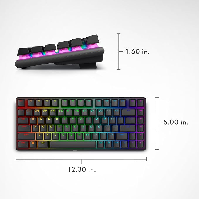Alienware Pro Wireless Gaming Keyboard, Linear Mechanical, RGB | 2.4GHz, Bluetooth 5.1, USB Wired, N-Key Rollover, Adjustable Height, PBT Double-Shot Keycaps, Dark Side of the Moon - Image 10