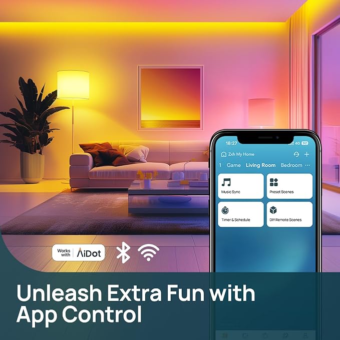 Linkind Smart Light Bulbs with Remote Control, Smart Bulb That Work with Alexa & Google Home, LED Light Bulbs Color Changing 64 Preset Scenes, A19 E26 2.4Ghz WiFi Light Bulbs Dimmable 60W 800lm 6 Pack - Image 4