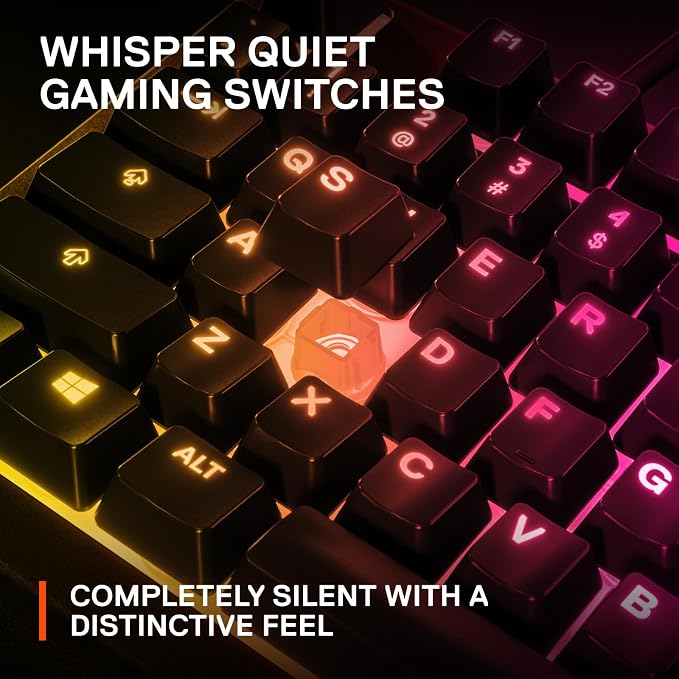 SteelSeries Apex 3 RGB Gaming Keyboard – 10-Zone RGB Illumination – IP32 Water Resistant – Premium Magnetic Wrist Rest (Whisper Quiet Gaming Switch) - Image 4