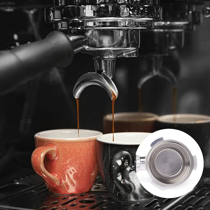 2 Pcs Stainless Steel Coffee Filter, 51mm Pressurized Espresso Filter Basket for Portafilter Machines Espresso Machine Parts Compatible with 51mm Portafilter Coffee Machines (1 Cup+2 Cups) - Image 5