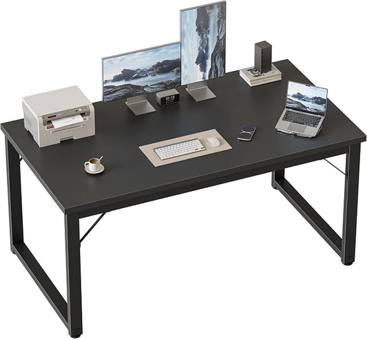 Mericonia 48 Inch Computer Desk, 1" Thick Small Office Table, Black | Modern Simple Style, Heavy Duty Industrial Frame, Small Study & Writing Table for Home Bedroom Work by MERICONIA